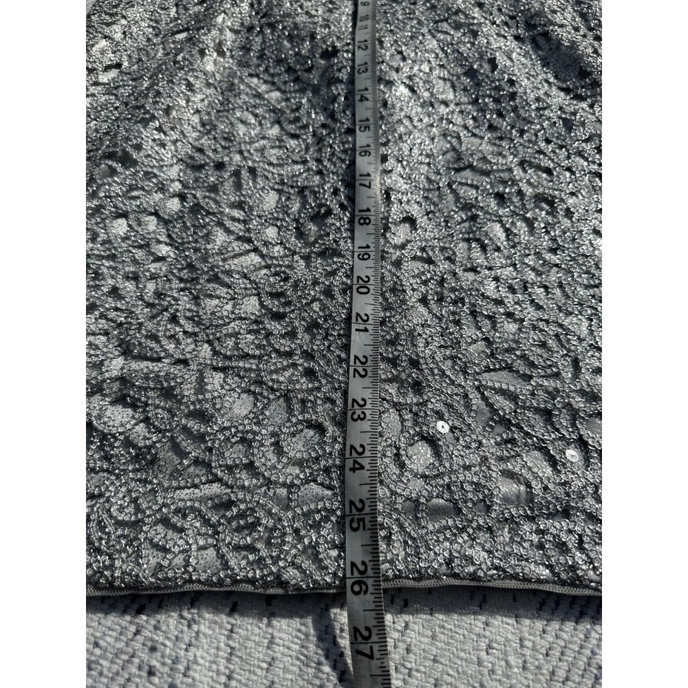 Simply Liliana Womens Silver Gray 8 Dress Sequence Formal Shimmer Sheath Midi - Picture 13 of 14